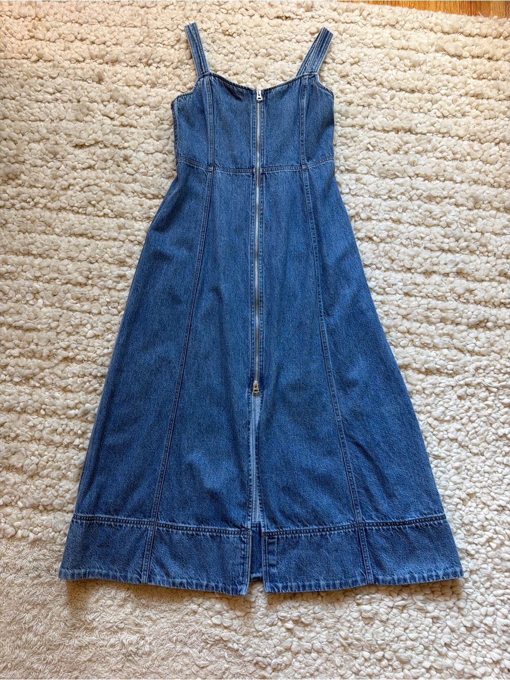 GAP Denim Midi Dress with Front Zip - Blue